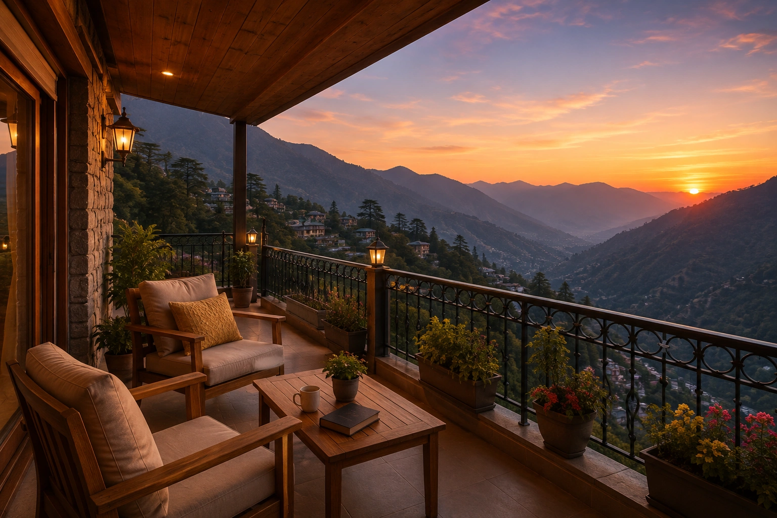Best Homestays in Mussoorie with a scenic mountain-view balcony