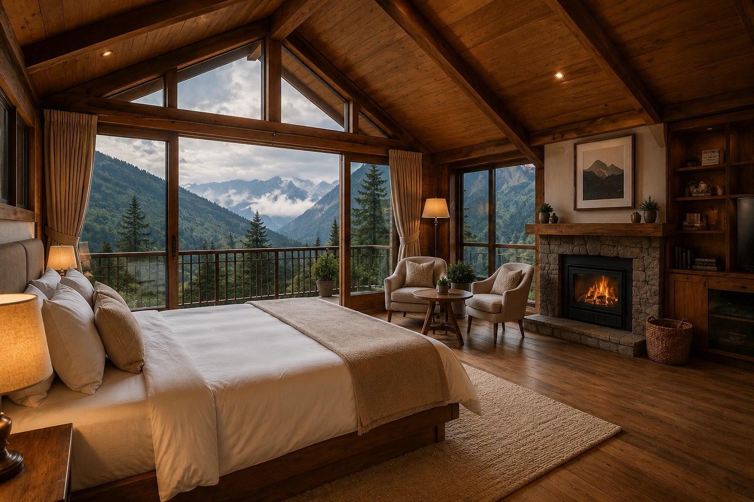 Top 10 Places to Stay in Mussoorie with a cozy room and mountain views