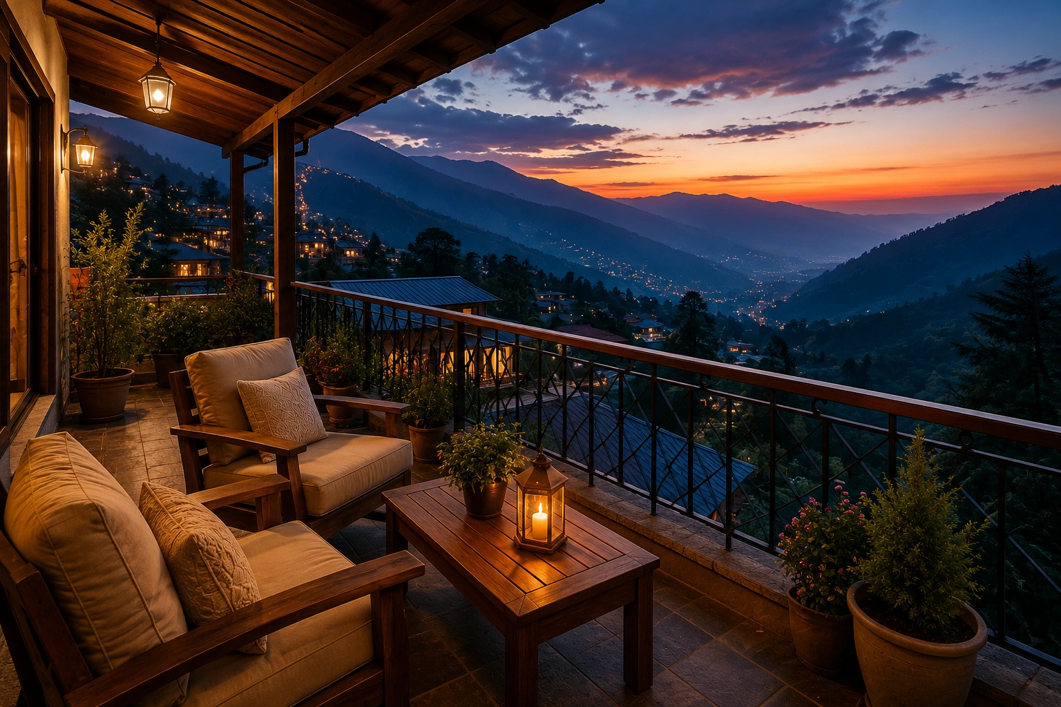 Places to Stay in Mussoorie with a cozy balcony and scenic mountain views