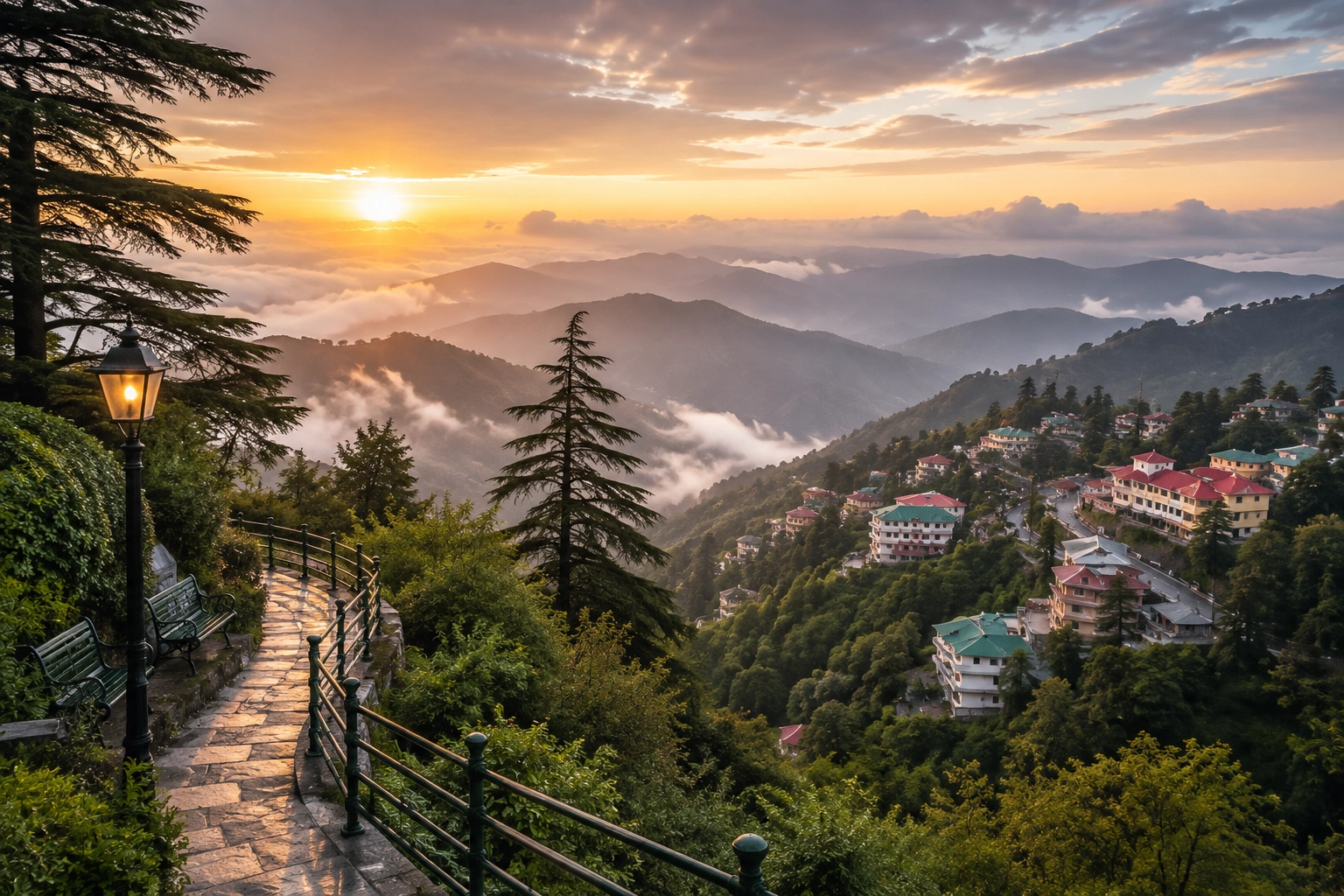 Mountain valley view during a weekend getaway from Delhi to Mussoorie