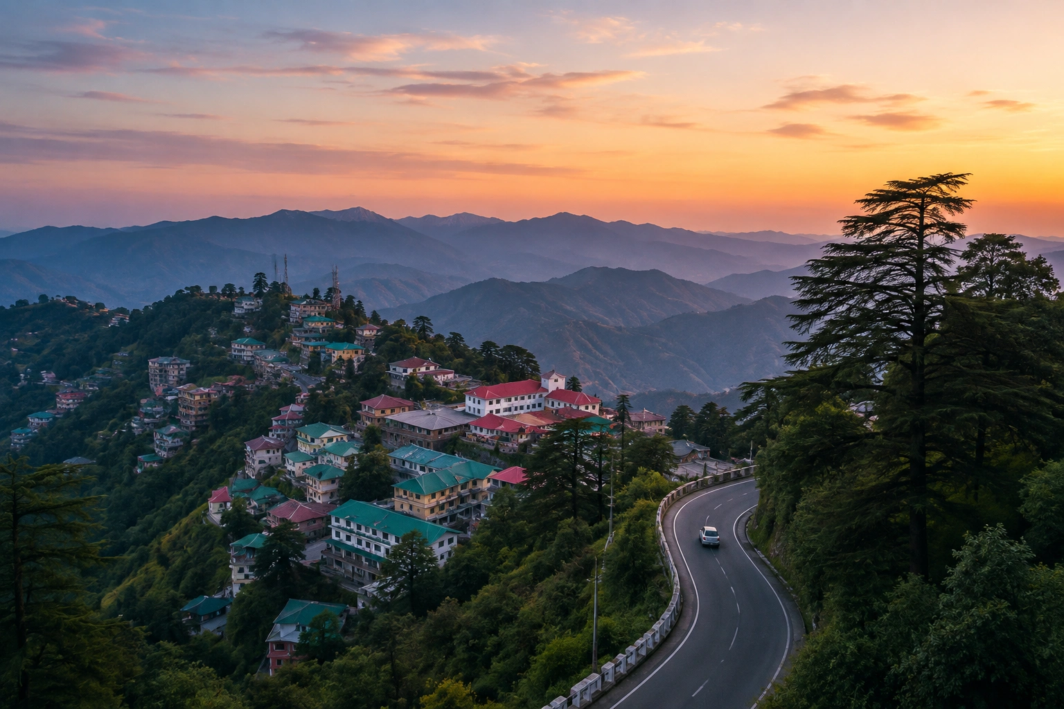 Scenic mountain view on a weekend getaway from Delhi to Mussoorie