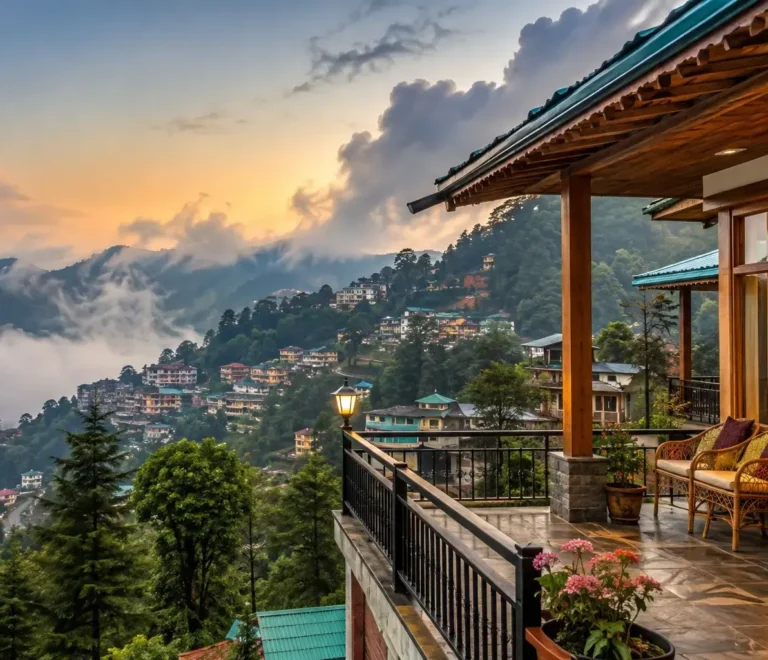 Where to Stay in Mussoorie featuring a luxury homestay with beautiful mountain views and peaceful surroundings
