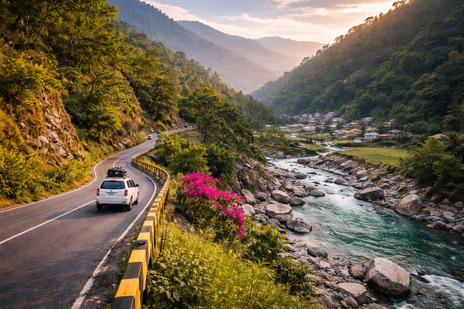 Scenic drive through lush green roads of Dehradun