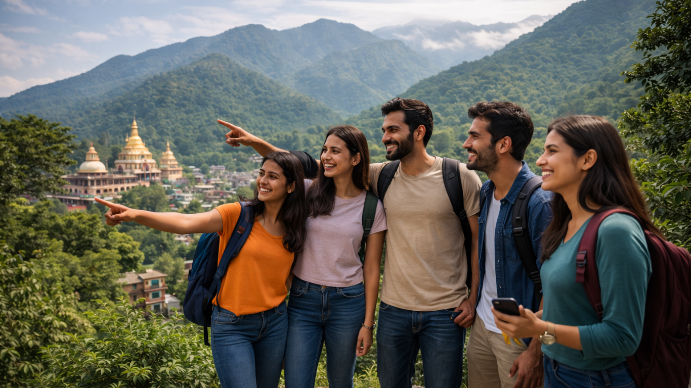 Travelers exploring Dehradun city