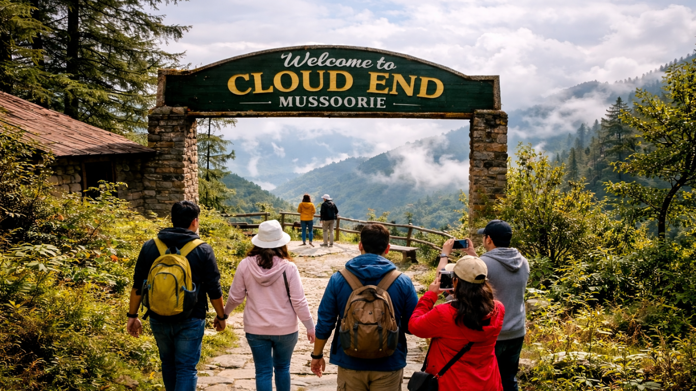 Beautiful sunset view at Cloud End Mussoorie