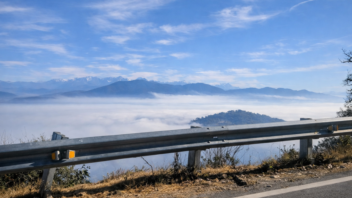 Scenic mountain valley view from Cloud End Mussoorie
