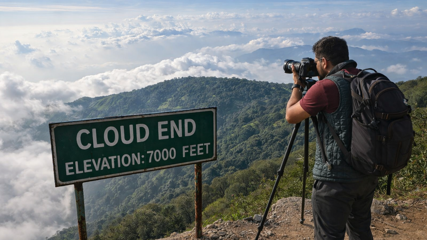Panoramic mountain view from Cloud End Mussoorie