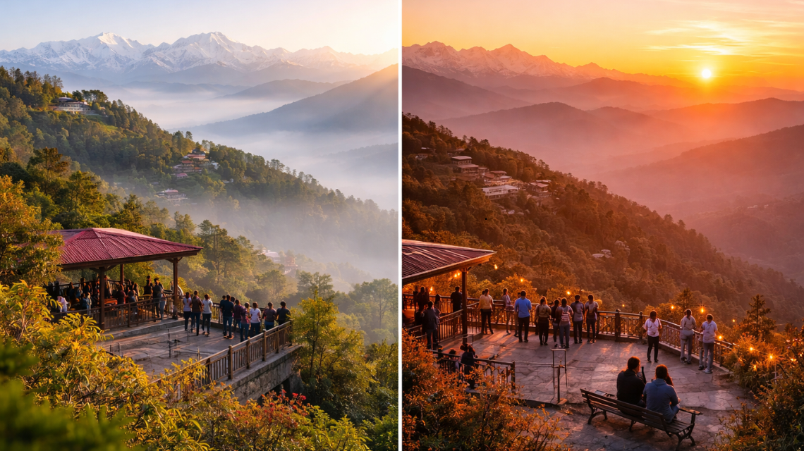 Scenic landscape from Lal Tibba scenic point Mussoorie