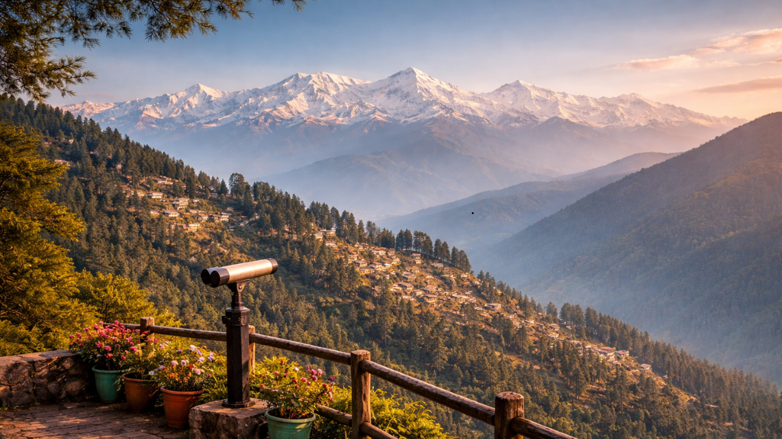 Lal Tibba scenic point with distant Himalayan ranges