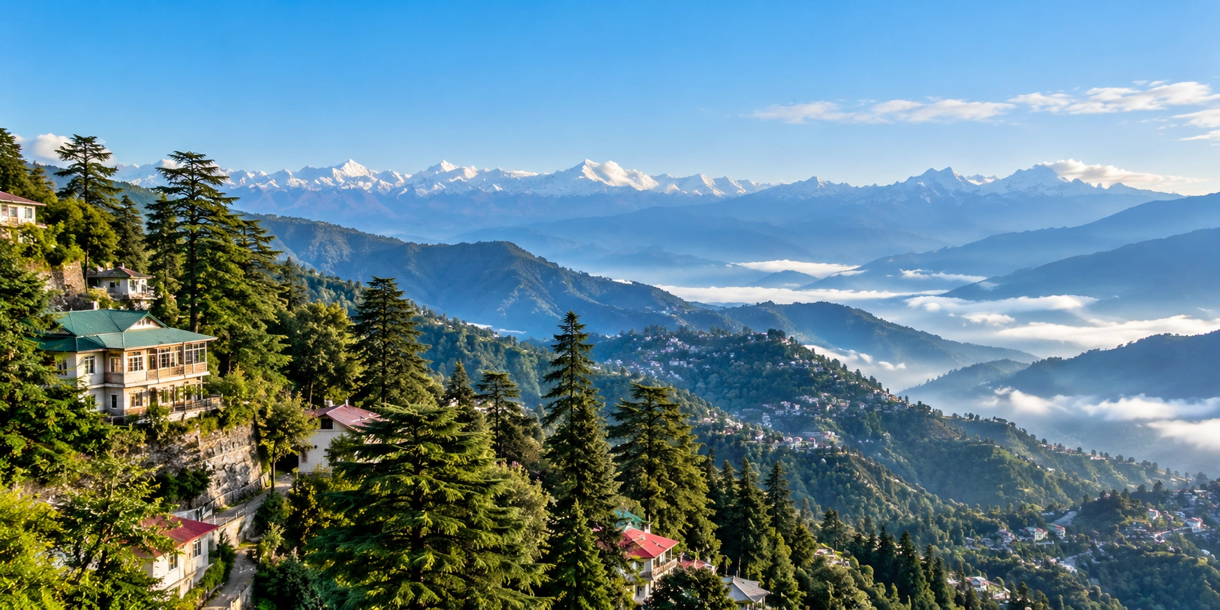 Mussoorie facts showing elevation and scenic Himalayan mountain views
