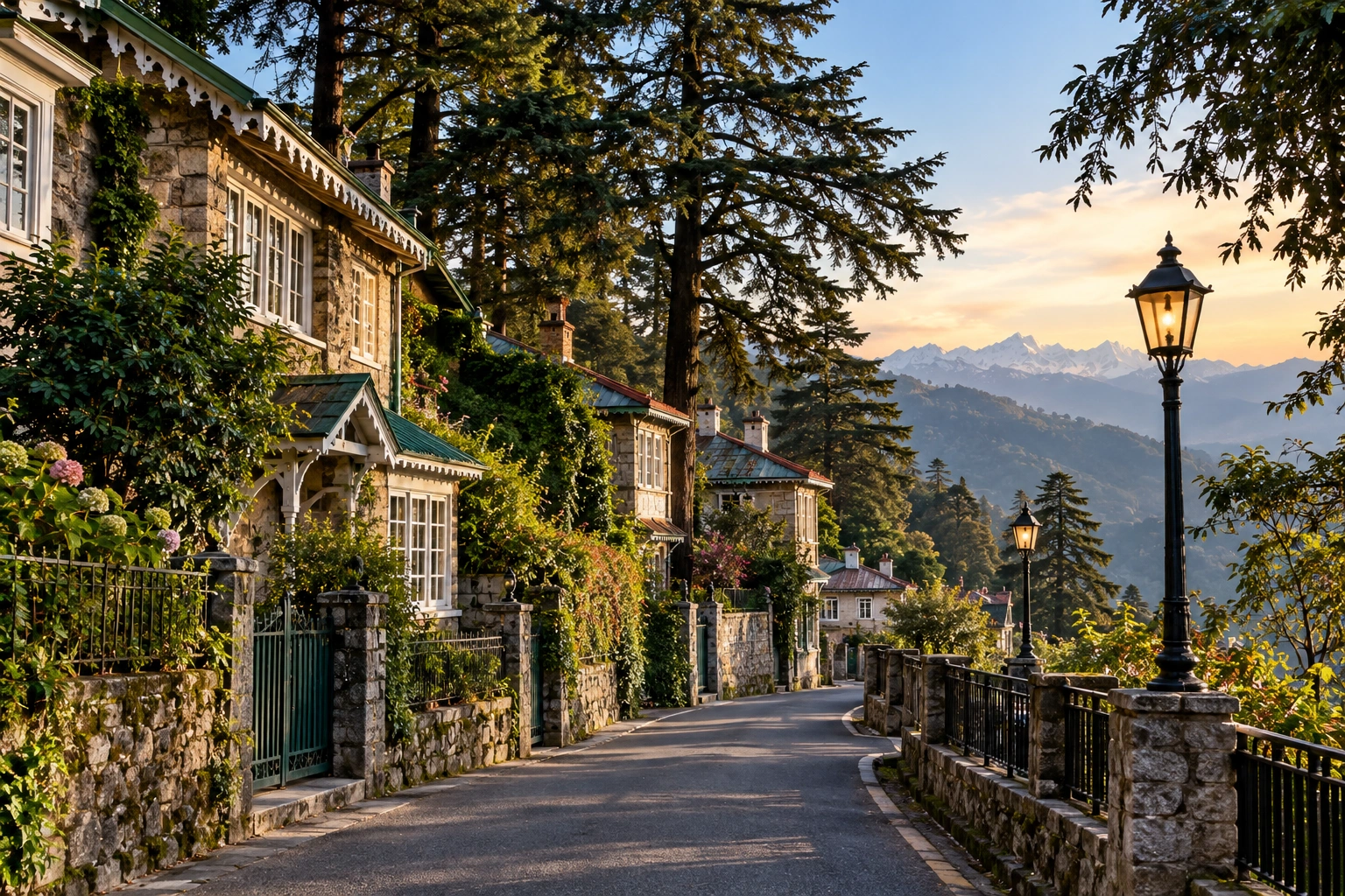Mussoorie history showing old colonial buildings and peaceful streets in Landour